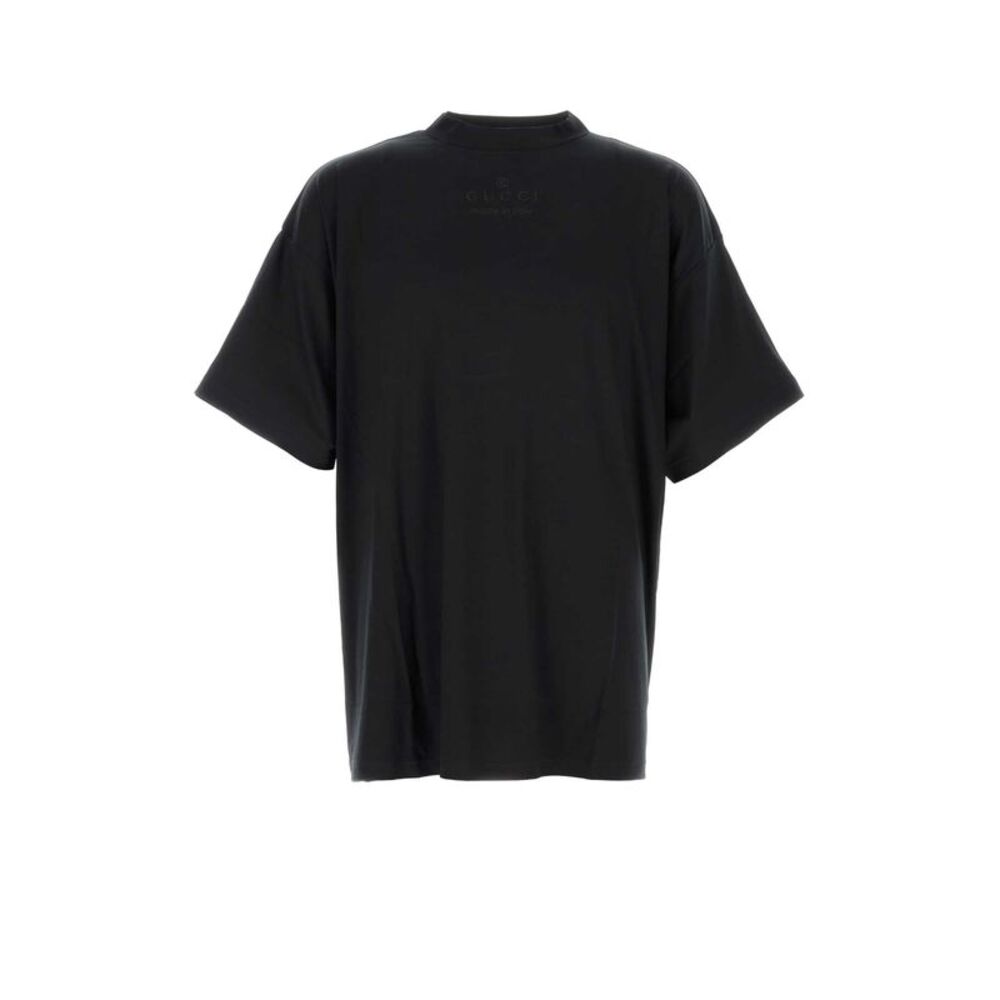 Gucci Men Black Stretch Jersey Oversize T-Shirt